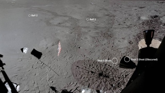 М'ячі для гольфу на поверхні Місяця / Візуалізація Енді Сондерса   
